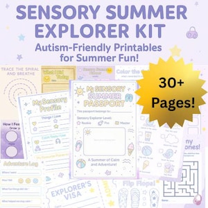Kit d'explorateur des vacances d'été – Imprimables d'été adaptés aux autistes | Pack d'activités apaisantes | Parents autistes | Enseignants | Pack vacances scolaires