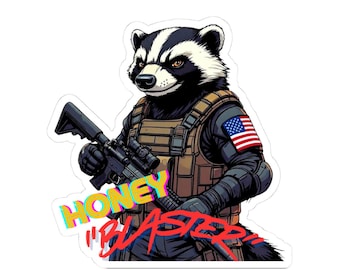 Pegatina troquelada de Badger Soldier / Diseño táctico Honey Blaster