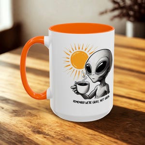 Alien Coffee Mug - Gray Not Green, Sci-Fi Space Lover Gift image 8