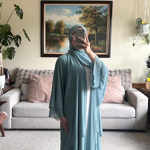Layered Abaya in Sage Green