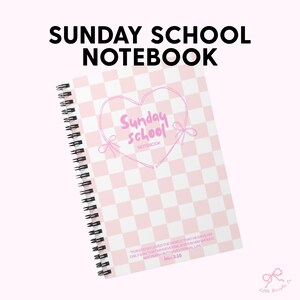 Sunday School Spiral Notebook - Cute Pastel Planner, School Supplies, Gift for Students, Journaling, Faith-Based Stationery