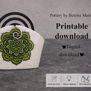 Pottery template spiral holder, download,  DE, EN