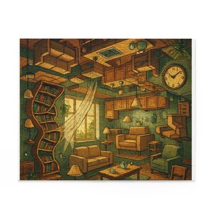 Cozy Living Room Puzzle - 120, 252, 500-Piece Jigsaw Puzzle, Perfect Gift for Family Game Night, Home Decor, Cozy Vibes, Relaxation