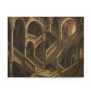 Mystical Architecture Puzzle, 120/252/500-Piece Jigsaw Game, Fantasy Decor, Gift for Puzzle Lovers, Relaxation Activity, Home Entertainment
