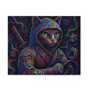 Mystical Cat Puzzle - 120, 252, 500-Piece, Colorful Art Jigsaw, Gift for Cat Lovers, Fun Family Activity, Home Decor