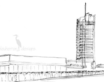 arquitectura moderna- Price Tower, Frank Lloyd Wright- impresión de arte