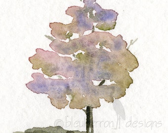 seasonal art- A Tree's Clothes- set of four square watercolor prints