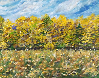 September Meadow- acrylic painting art print