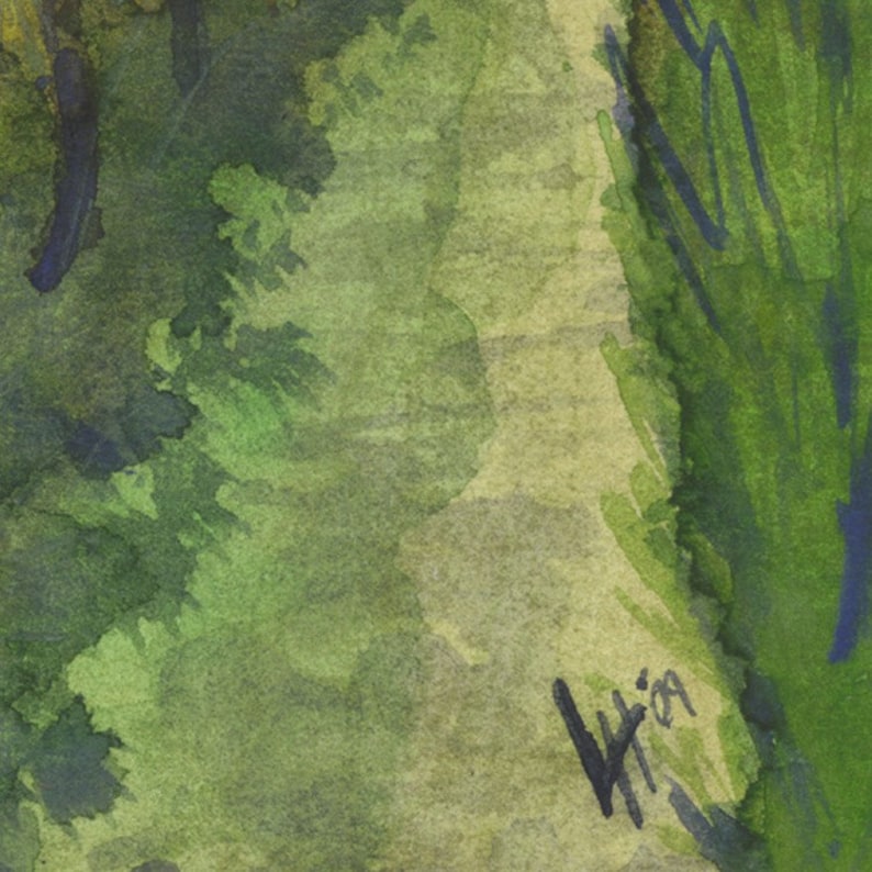 Watercolor landscape Pozzo della Chiana italy art print Etsy