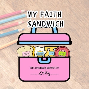 Manualidad cristiana imprimible para niños: Crea tu propia actividad de sándwich de fe - Juego para colorear y recortar para la escuela dominical