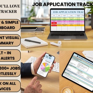 Excel Job Application Tracker | Job Search Planner Spreadsheet | Career & Interview Organizer