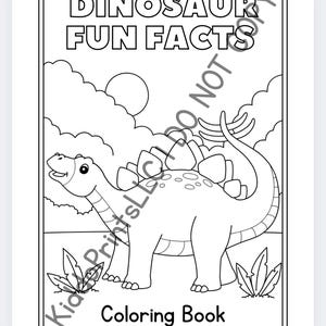 Dinosaur Fun Facts Coloring Book for Kids | Educational Printable Activity Pack | Learn and Color Dinosaurs | Instant Download PDF