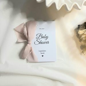 Baby Shower Cards | Luxury Cards | Baby Cards | Elegant Cards | Personalised Cards | Bow Cards | Handmade Cards | 300 gsm | A6 Cards |