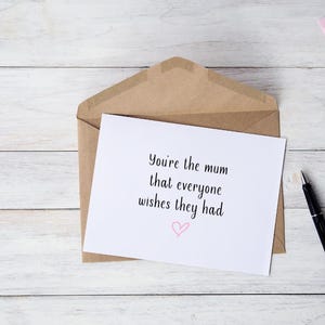 Sei la mamma che tutti vorrebbero avere / Biglietto di compleanno / Biglietto di auguri / Biglietto orizzontale A6 / Biglietto minimalista