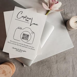 Elegantes benutzerdefiniertes QR-Code-Hochzeitsschild - Sofortiges Foto-Sharing - Digitaler Download - Erfassen Sie die Liebeserinnerungen - Modern und Stilvoll - Hochzeit