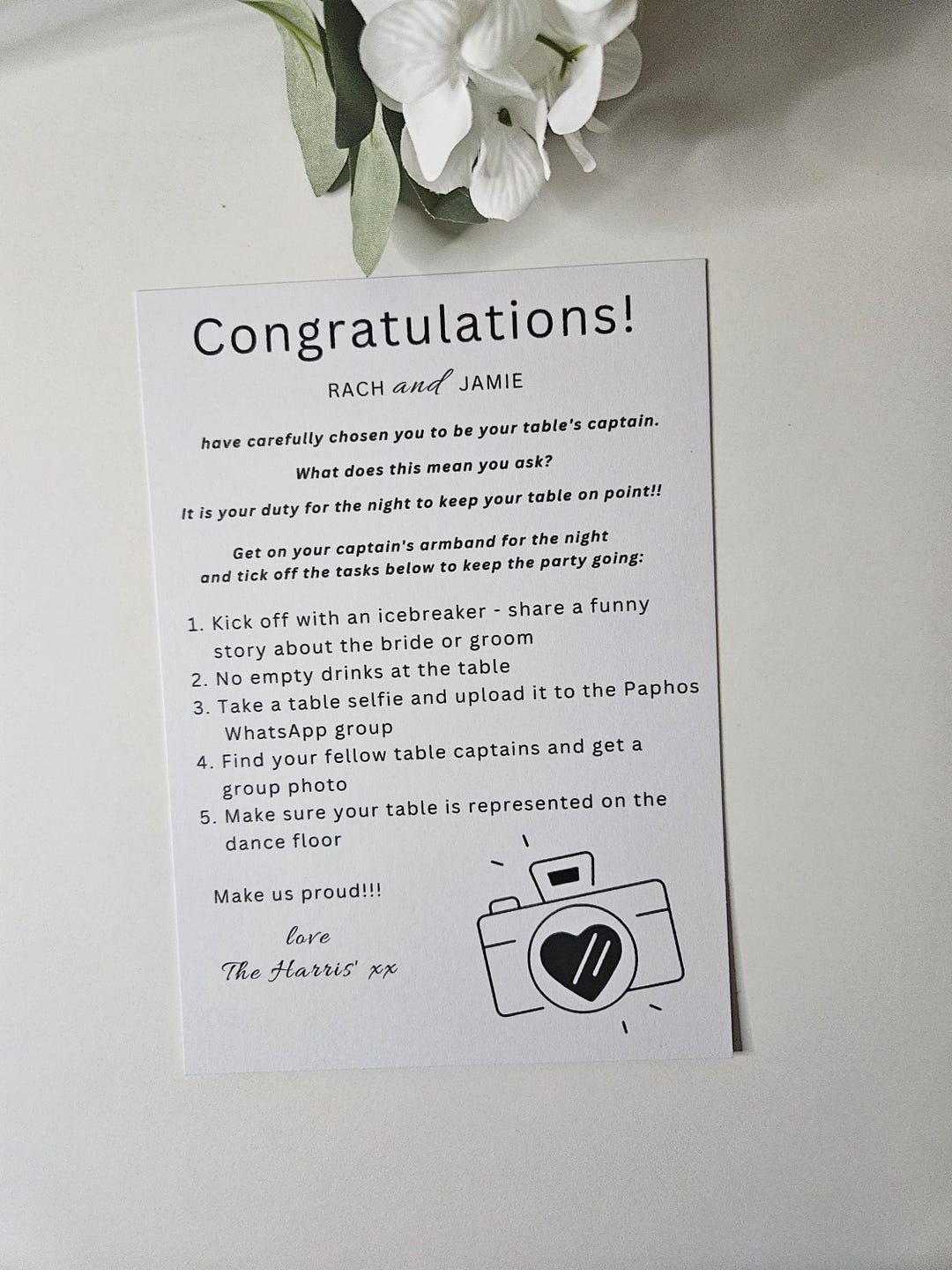 Wedding Captain Table Sign: Nautical QR Code Photo Sharing (A6/A5 ...