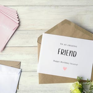 Gelukkige verjaardagskaart | Voor een speciale vriend | Fijne verjaardag | Verjaardagsvieringen | Blauw hart | A6 afgedrukt en verzonden | Wenskaarten