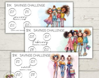 1K Savings Challenge: Laminated Monthly Budget Tracker