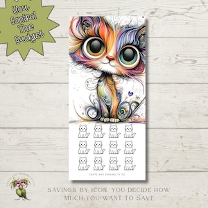 Kitten Tracker Savings Challenge By Image Envelope Budgeting Savings Challenge Mini Challenge for Cash Budgeters