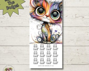 Kitten Savings Challenge Tracker: Laminated Cash Budget Tool
