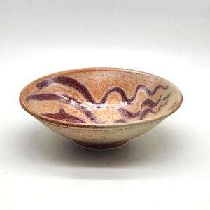 Cuenco de pedestal de cerámica hecho a mano: esmalte naranja, cerámica artesanal firmada