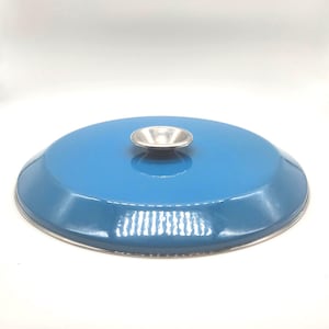 Vintage 12" Cathrineholm Norway Blue Enamel Replacement Lid for XL Dutch Oven, Mid Century Modern Scandinavian - AS IS