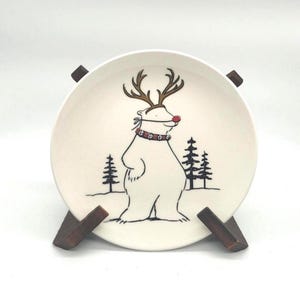 Vintage Pottery Barn desserttallrik – Isbjörnsrendesign