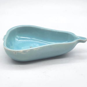 Vintage Joaquin Pottery Pear-shaped Berry Dish/Bowl #812 Blue | 1930s - 1940s (AS IS)