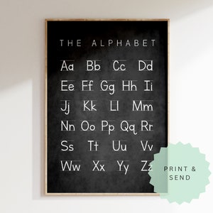 The Alphabet // Chalkboard background // Print