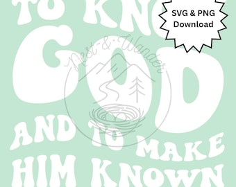 Conocer a Dios y darlo a conocer (Wavy / Conversaciones clásicas / Descarga digital SVG/PNG)