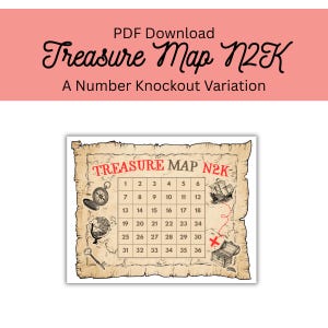 Mapa del tesoro N2K / Variación del juego matemático Number Knockout / Elementos esenciales de Classical Conversations / Juego matemático para grupos pequeños