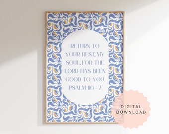 Return to Your Rest // Psalm 116:7 // Digital Print