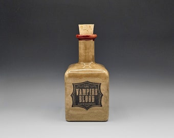 Stoneware Vampire Blood Decanter Bottle