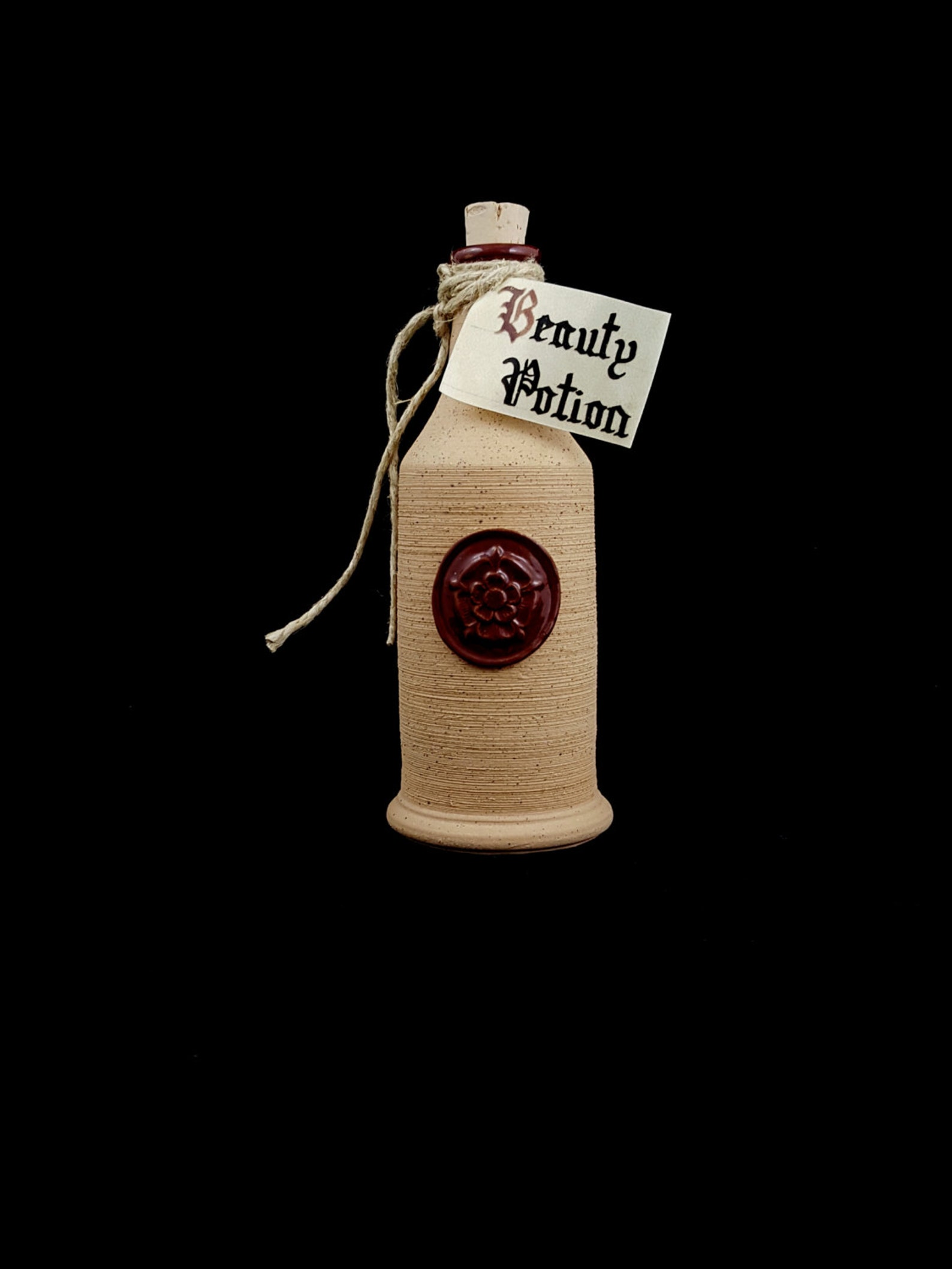 Stoneware Corked Rose Bottle Etsy