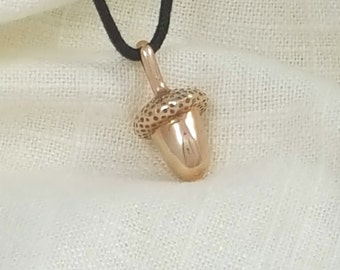 Hand Crafted Solid Ancient Bronze Acorn Necklace Pendant