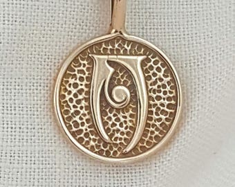 Hand Crafted Ancient Bronze School of Conjuration Magic Pendant Inspired by Skyrim and Elder Scrolls