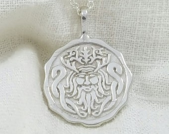 Hand Crafted Solid Sterling Silver Cernunnos Necklace Pendant