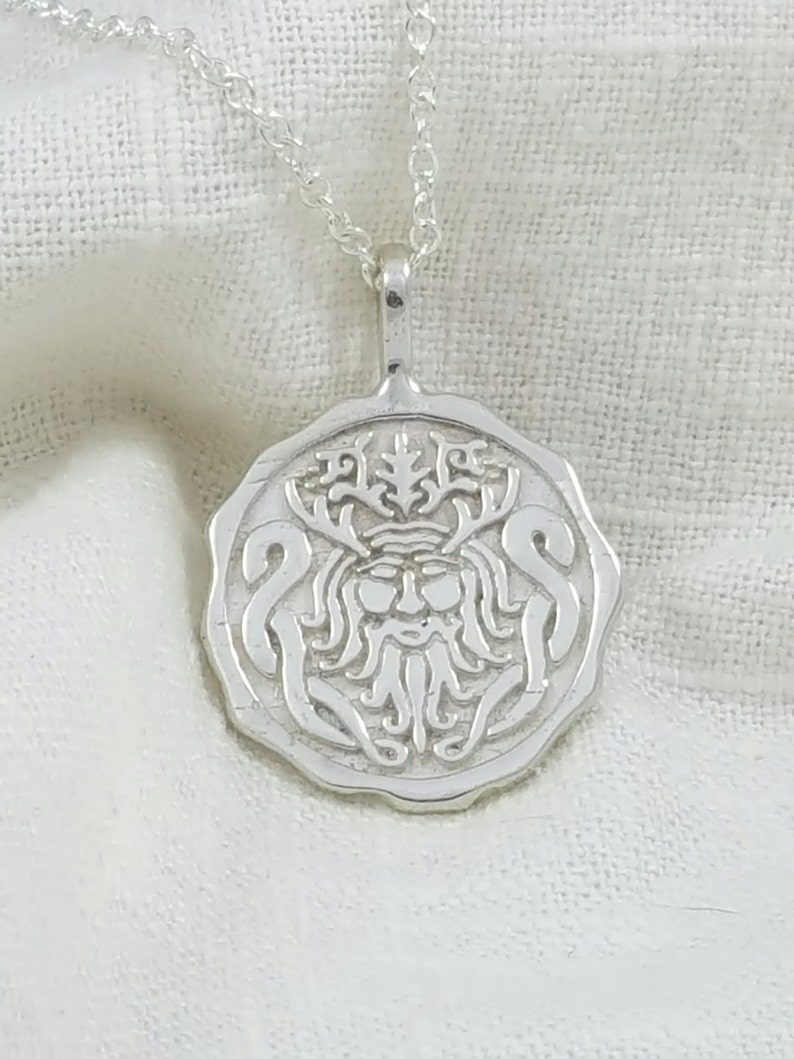Hand Crafted Solid Sterling Silver Cernunnos Necklace Pendant