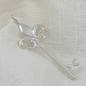 Handgemaakte Solid Sterling Silver Fleur de Lis Key Ketting Hanger