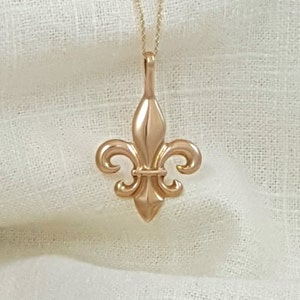 Handgemaakte massief oud bronzen Fleur de Lis-kettinghanger