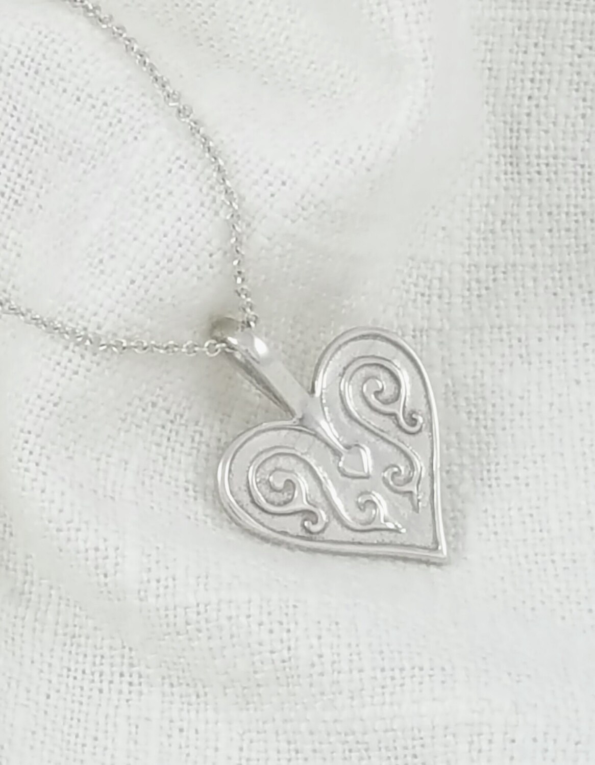 Hand Crafted Solid Sterling Silver Heart Necklace Pendant