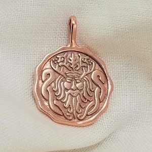 Hand Crafted Solid Copper Cernunnos Necklace Pendant