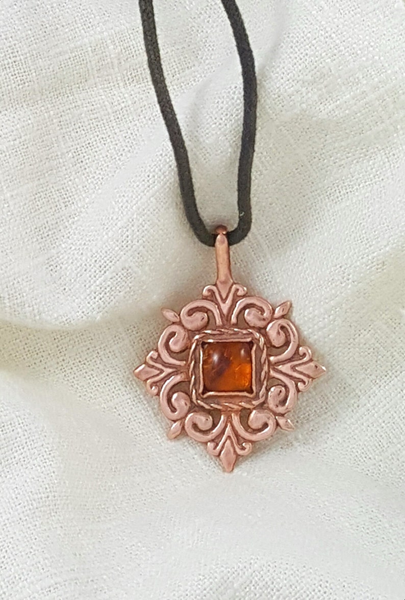 Hand Crafted Solid Copper Elizabethan Necklace Pendant With - Etsy