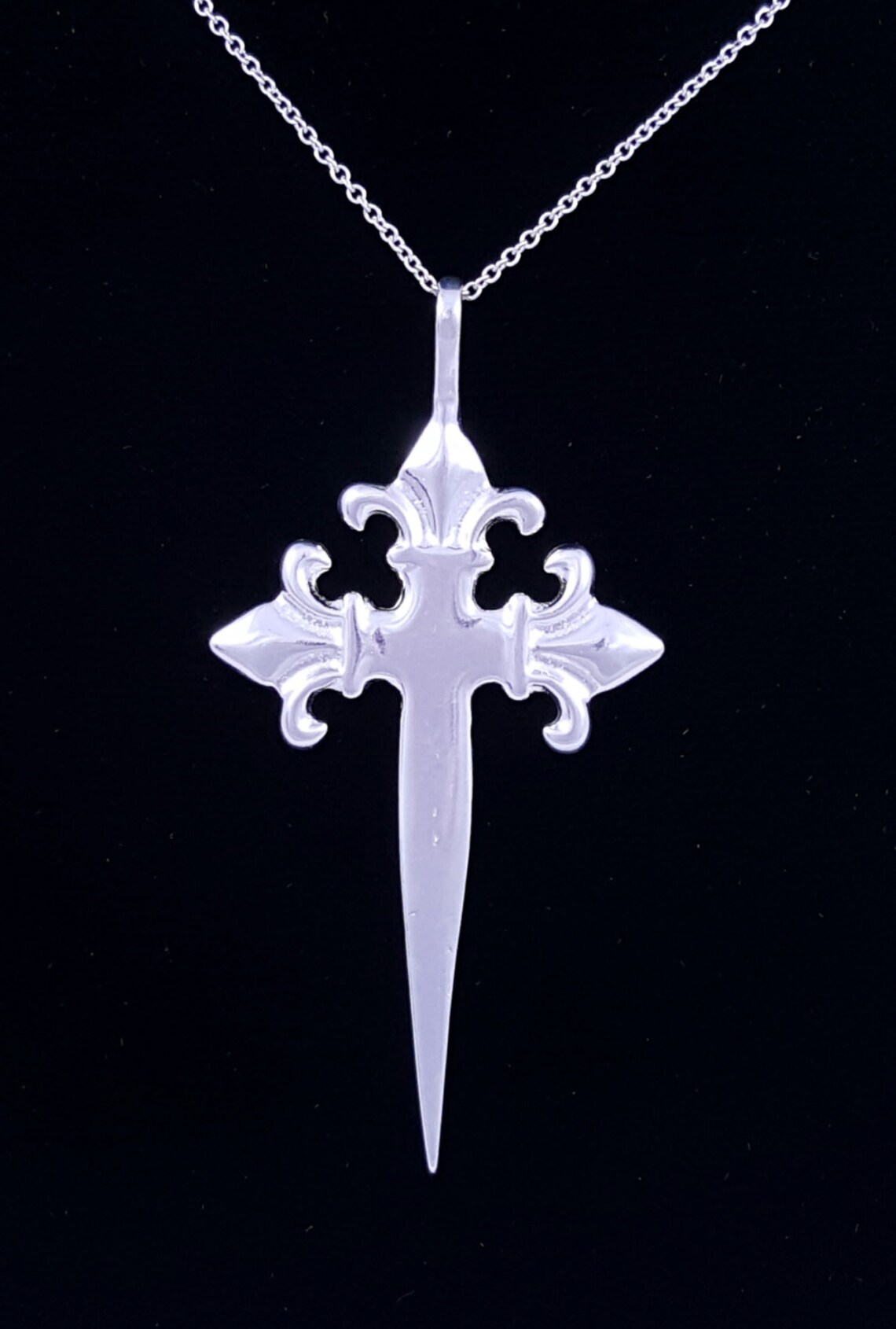 Hand Crafted Solid Sterling Silver Dagger Necklace Pendant Etsy