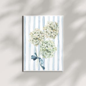 Hydrangea Botanical Hamptons Style Digital Download Wall Art