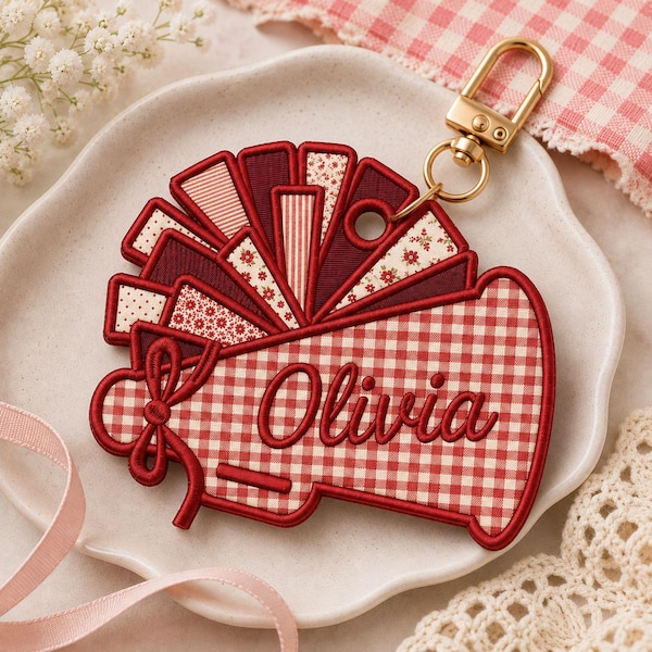 Cheer Megaphone Applique Embroidery Design, Cheerleader Name Tag Machine Embroidery Files, Digital Download