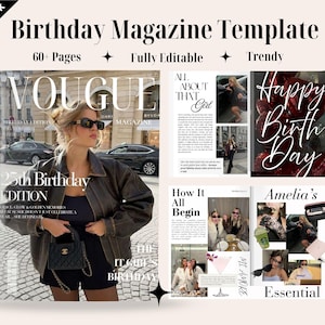 Geburtstag Magazin Vorlage Für Die Besten Freunde | Canva Magazin Vorlage | Personalisiertes Geburtstags Magazin | Bearbeitbares Canva Geschenk | Personalisiertes Geschenk