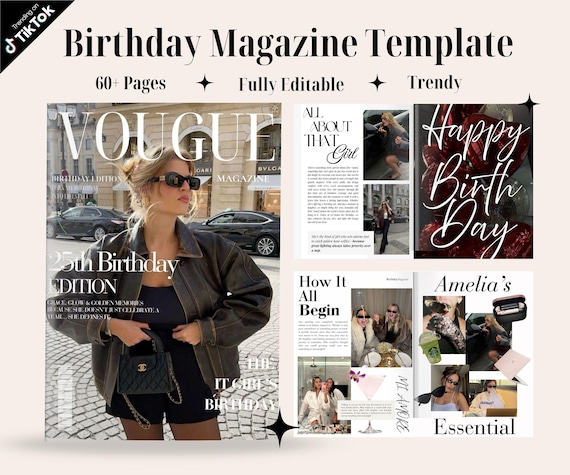 Birthday Magazine Template For Best Friend | Canva Magazine Template | Custom Birthday Magazine | Editable Canva Gift | Personalized Gift