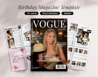 親友への誕生日雑誌テンプレート | Canvaマガジン 誕生日記念品 | 彼女へのパーソナライズギフト