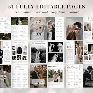 Wedding Magazine Template | Editable Wedding Program | Wedding Booklet | Custom Wedding Magazine | Wedding Journal | Personalize Magazine image 3